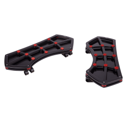 Pedane guidatore Diamond front floorboard - full black with skidproof red