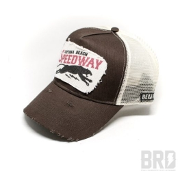 Cappellino Vintage Trucker Cap Speedway Daytona Beach Marrone